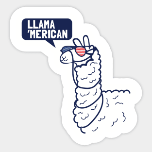 4th of July Patriotic Llama 'Merican Sticker